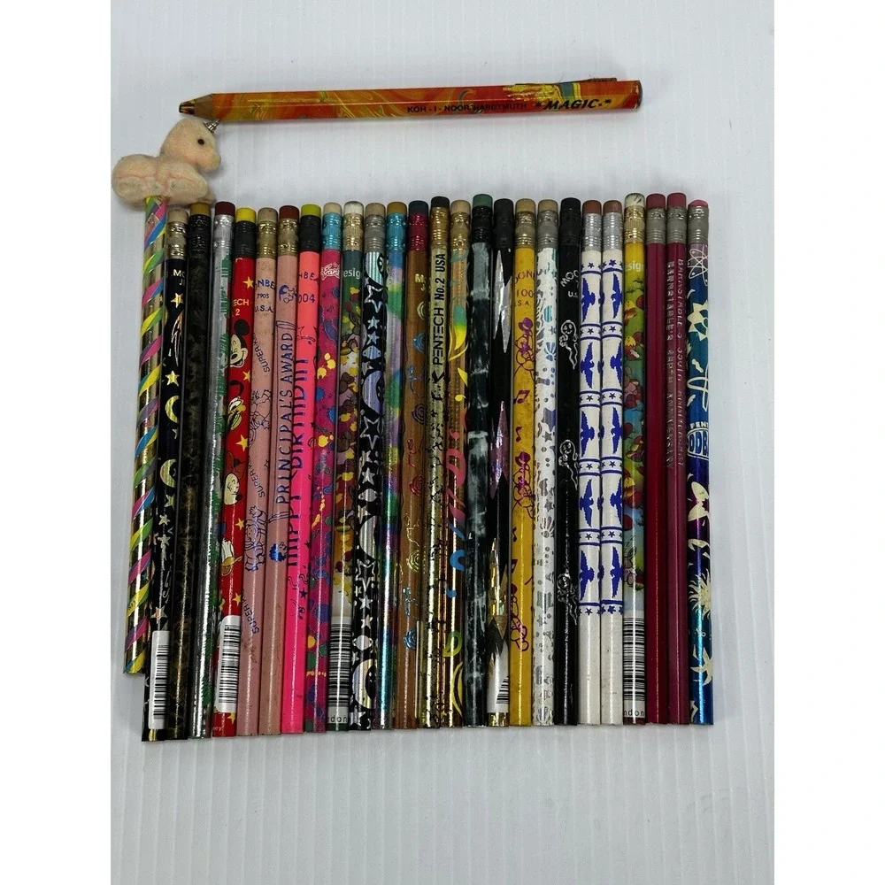 Lot 27 Vintage 90s Pencils‎ Micky Mouse Foil Unicorn Magic Moonbeams USA